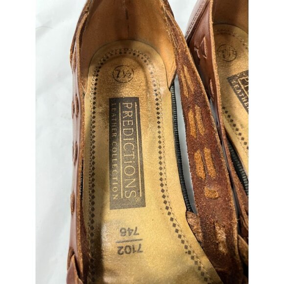 Predictions Leather Collections Women's Mule Woven Slip On Brown Sz 7.5 - Picture 3 of 12